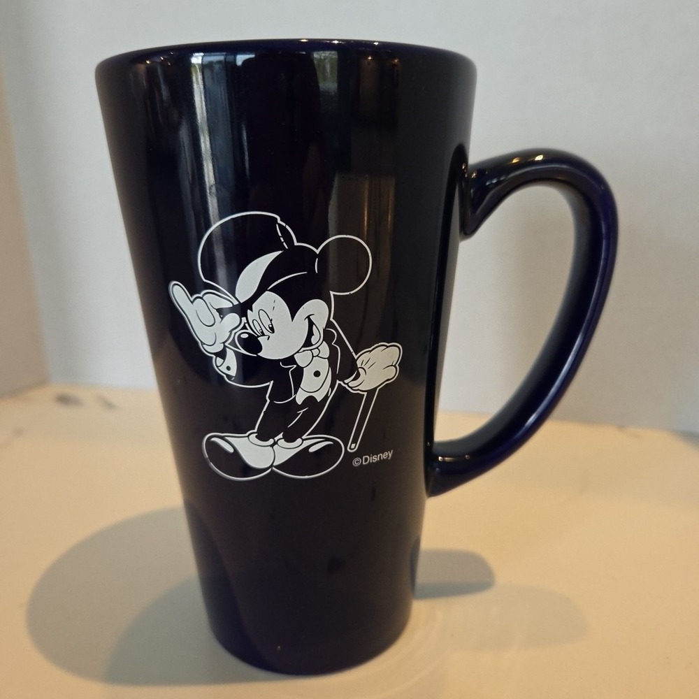 Disney Mickey Mouse in a Tuxedo & Top Hat Tall Cobalt Blue, Coffee Cup 6" Tall